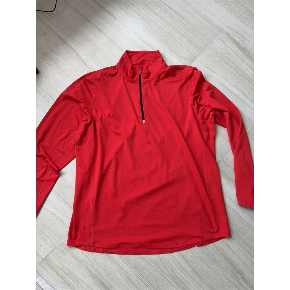 Red Quarter Zip Long Sleeve Pullover Athleisure Men’s X- Large Performance